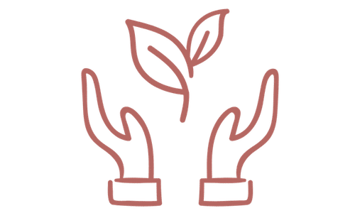 hands with leaf icon